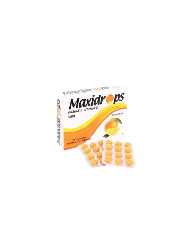 Maxidrops Pastil Portakal ve C Vitamini 24'lü - 1