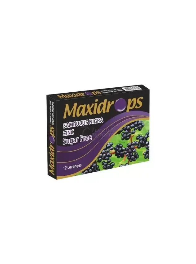 Maxidrops Sambucus Karamürver & Çinko 12 Pastil - 1