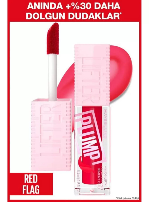 Maybelline Lifter Plump Dudak Parlatıcısı - Red Flag - 004 - - Maybelline