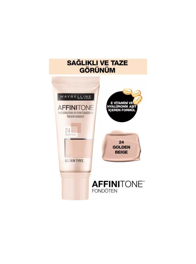 Maybelline New York Affinitone Fondöten - 24 Golden Beige 30 ml - Maybelline