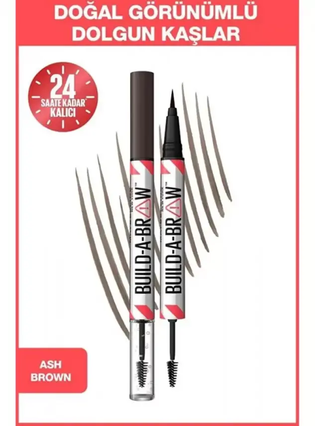 Maybelline New York Build a Brow 2in1 Kaş Kalemi ve Jeli Ash Brown - 259 - 1