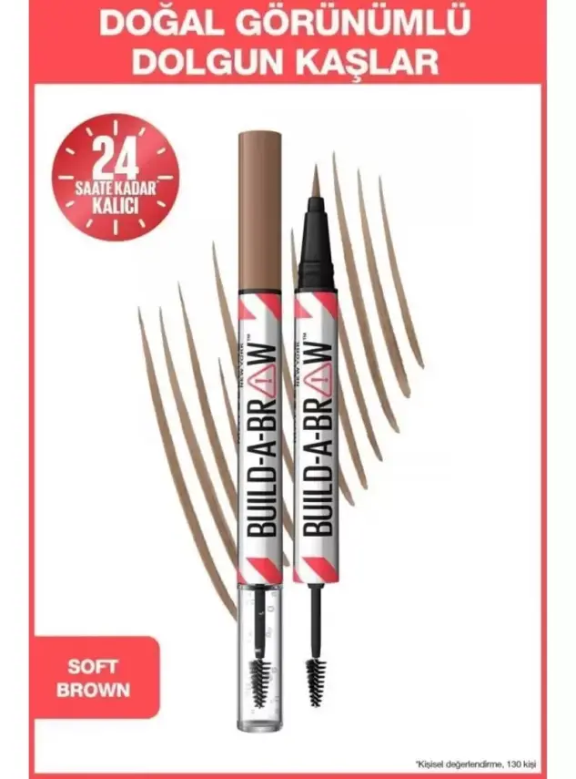 Maybelline New York Build a Brow 2in1 Kaş Kalemi ve Jeli Soft Brown - 255 - 1