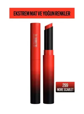 Maybelline New York Color Sensational Ultimatte Mat Ruj- 299 More Scarlet -Kırmızı- - 1