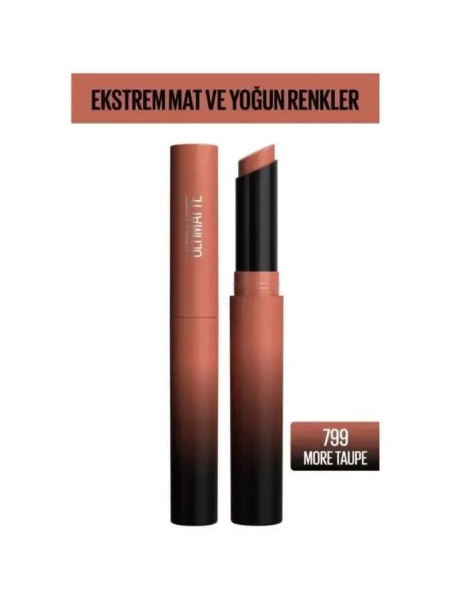 Maybelline New York Color Sensational Ultimatte Mat Ruj- 799 More Taupe -Nude- - 1