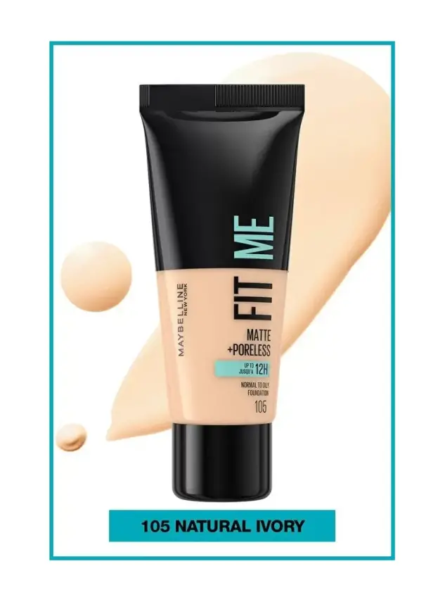 Maybelline New York Fit Me Matte+Poreless Fondöten - 105 Natural Ivory 30 ml - 3