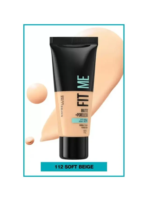 Maybelline New York Fit Me Matte+Poreless Fondöten - 112 Soft Beige 30 ml - 3