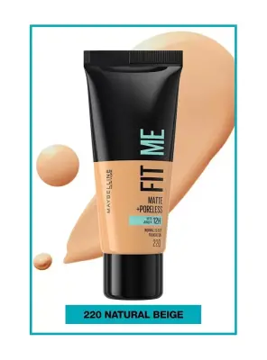 Maybelline New York Fit Me Matte+Poreless Fondöten - 220 Natural Beige 30 ml - 3