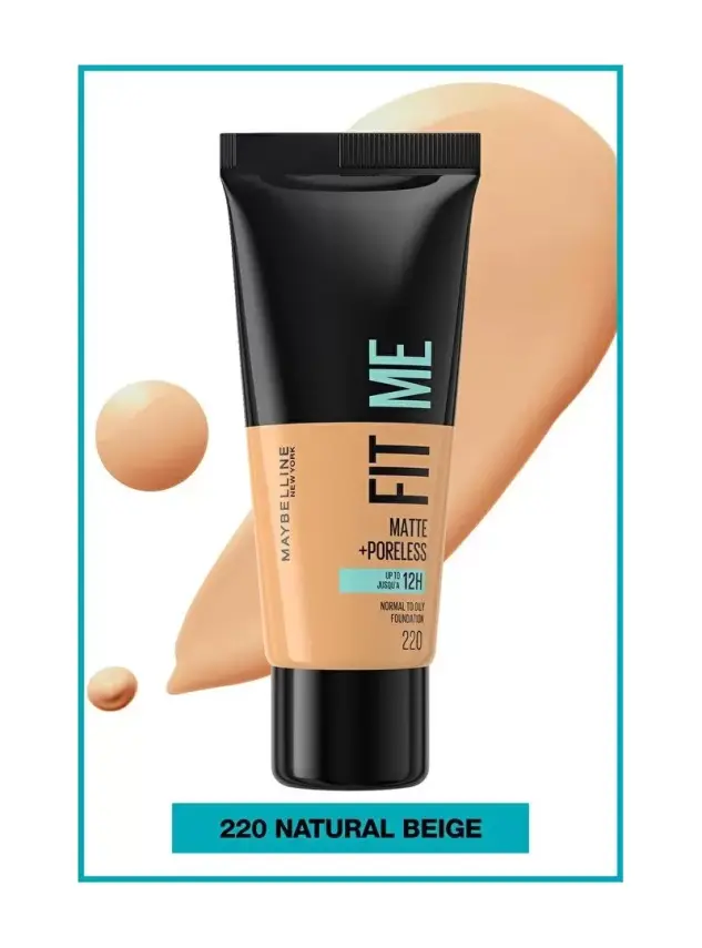 Maybelline New York Fit Me Matte+Poreless Fondöten - 220 Natural Beige 30 ml - 3