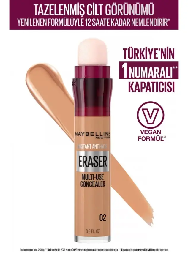 Maybelline New York Instant Anti Age Eraser Kapatıcı - 02 Nude 6.8 ml - 1