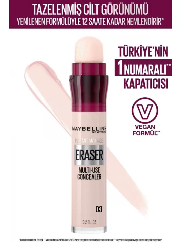 Maybelline New York Instant Anti Age Eraser Kapatıcı - 03 Fair 6,8ml - Maybelline
