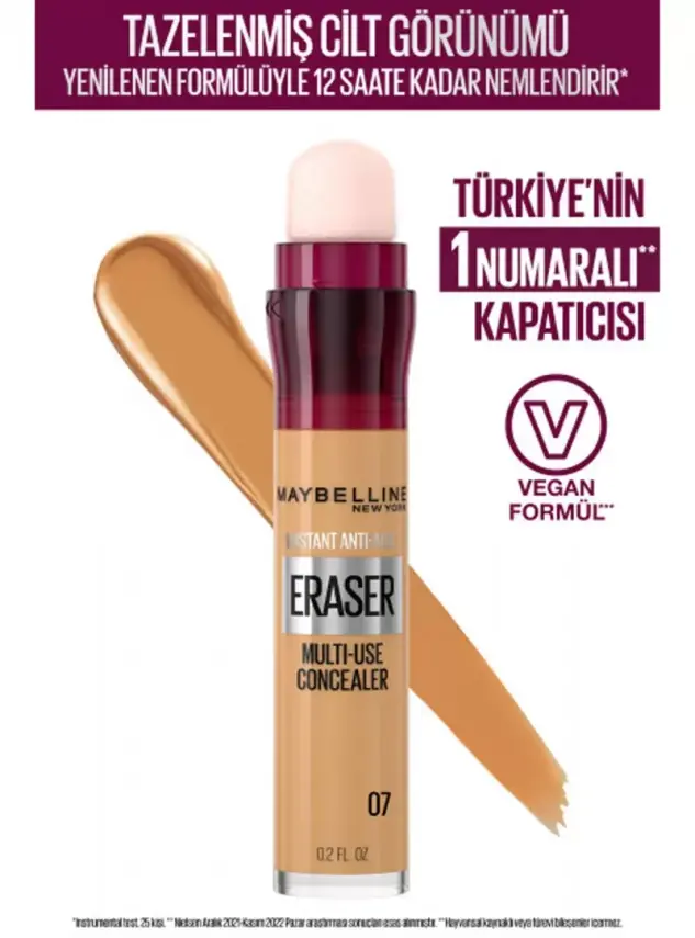 Maybelline New York Instant Anti Age Eraser Kapatıcı - 07 Sand 6.8 ml - 1