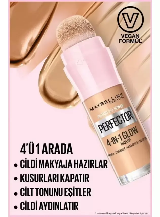Maybelline New York Instant Perfector Glow 4 Etki 1 Arada Fondöten- 01 Light 20ml - 4
