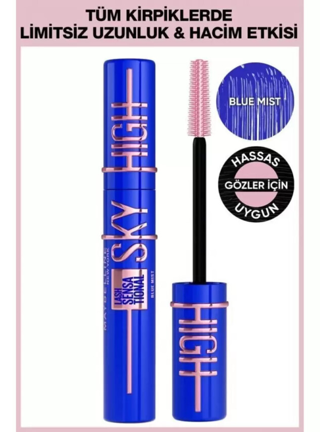 Maybelline New York Lash Sensational Sky High Blue Mist Maskara -Mavi - Maybelline
