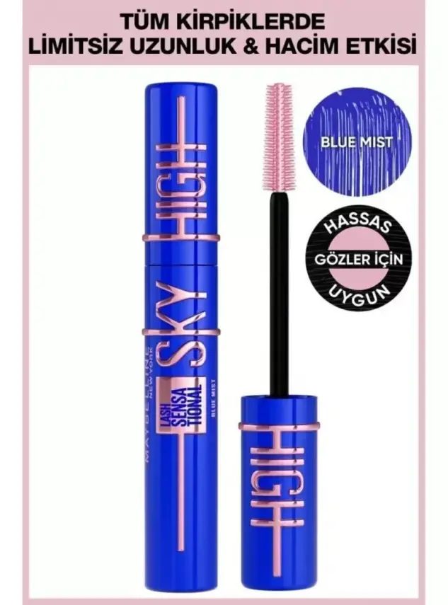 Maybelline New York Lash Sensational Sky High Blue Mist Maskara -Mavi - 1