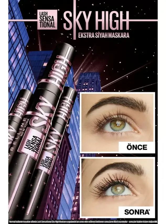 Maybelline New York Lash Sensational Sky High Cosmic Black Maskara 7.2ml - 2