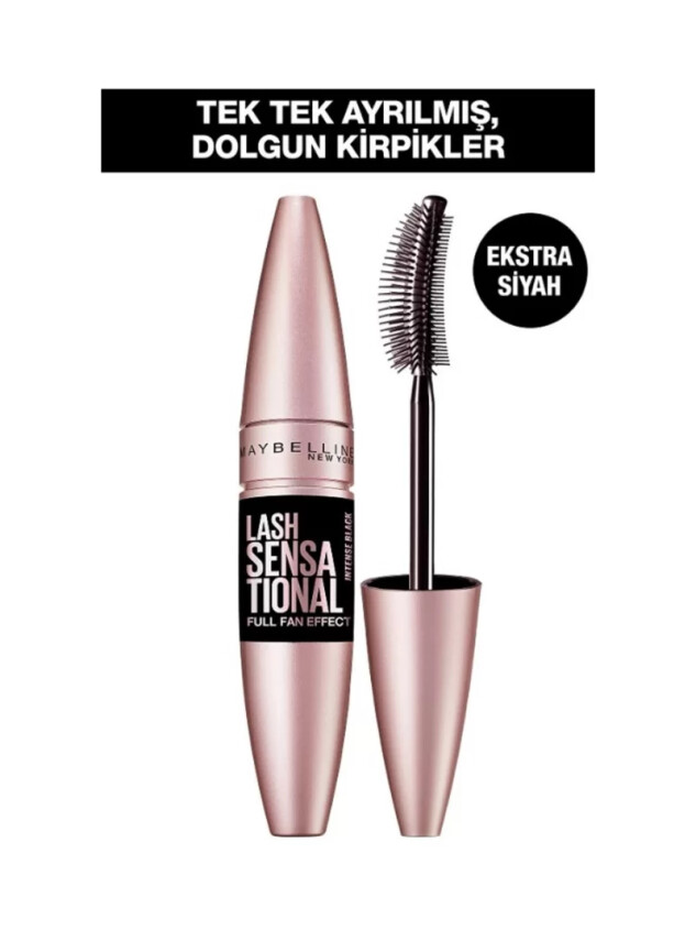 Maybelline New York Lash Sensational Yelpaze Etkili Intense Black Maskara - Ekstra Siyah 9,5 ml - Maybelline
