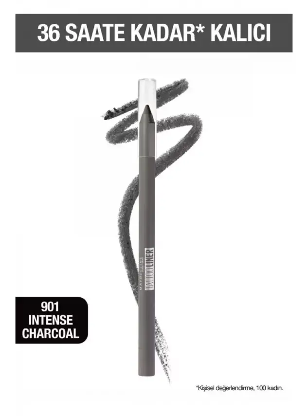 Maybelline New York Maybelline Tattoo Liner Jel Göz Kalemi - 901 İntense Charcoal Kurşuni Gri - 1