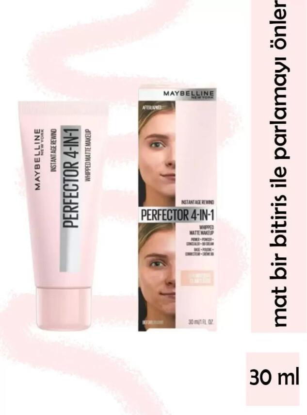 Maybelline New York Perfector 4in1 Matte Makeup 01 Light Claire Fondöten - Maybelline