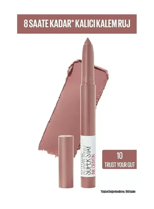 Maybelline New York Super Stay Ink Crayon Kalem Mat Ruj - 10 Trust Your Gut - 1