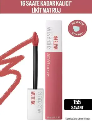 Maybelline New York Super Stay Matte Ink Likit Mat Ruj - 155 Savant - Nude/Pembe - 4