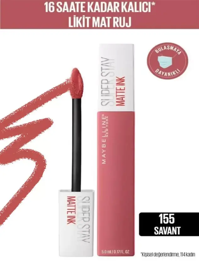 Maybelline New York Super Stay Matte Ink Likit Mat Ruj - 155 Savant - Nude/Pembe - 4