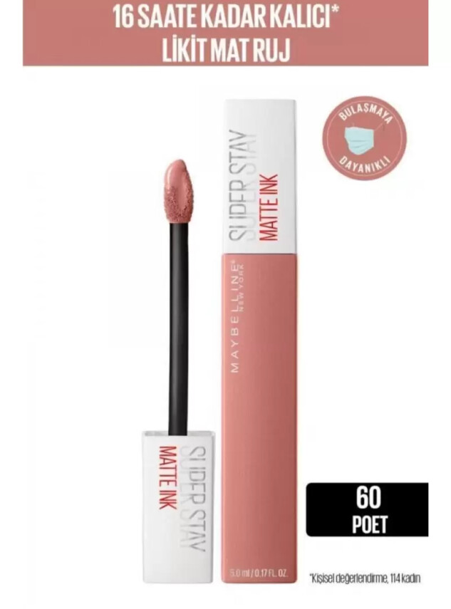Maybelline New York Super Stay Matte Ink Likit Mat Ruj -60 POET - Maybelline
