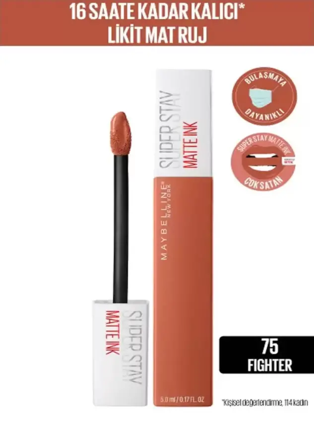 Maybelline New York Super Stay Matte Ink Likit Mat Ruj -75 FIGHTER - 6