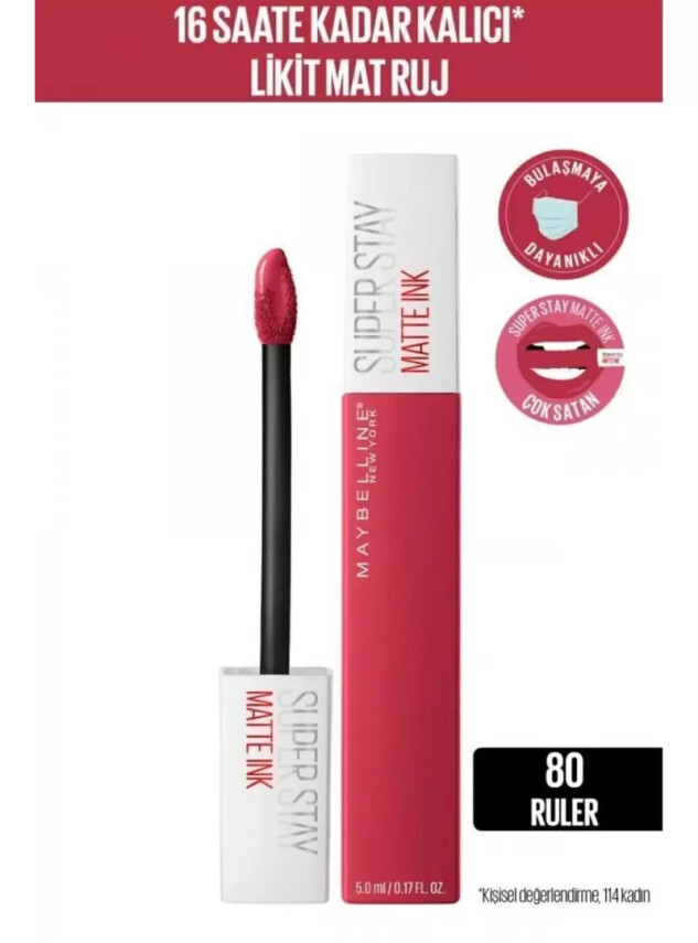 Maybelline New York Super Stay Matte Ink Likit Mat Ruj -80 RULER - Maybelline