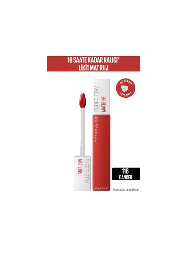 Maybelline New York Super Stay Matte Ink Likit Mat Ruj -Bricks NU 118 DANCE - 1
