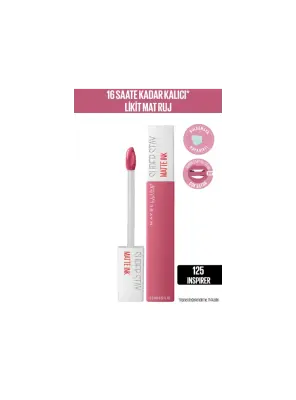 Maybelline New York Super Stay Matte Ink Likit Mat Ruj -Bricks NU 125 INSPI - 1