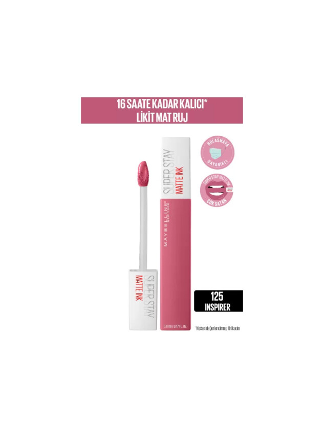 Maybelline New York Super Stay Matte Ink Likit Mat Ruj -Bricks NU 125 INSPI - Maybelline