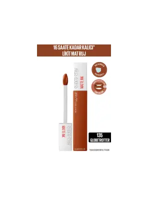 Maybelline New York Super Stay Matte Ink Likit Mat Ruj -Bricks NU 135 GLOBE - 1