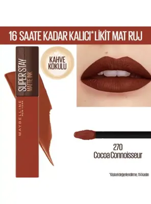 Maybelline New York Super Stay Matte Ink Likit Mat Ruj -Coffee Edition 270 Cocoa Connoisseur - 1