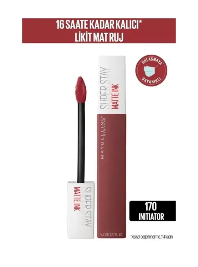 Maybelline New York Super Stay Matte Ink Likit Mat Ruj -Pinks NU 170 INITIA - 1
