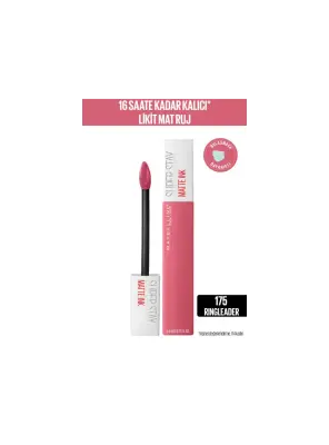 Maybelline New York Super Stay Matte Ink Likit Mat Ruj -Pinks NU 175 RINGLE - 1
