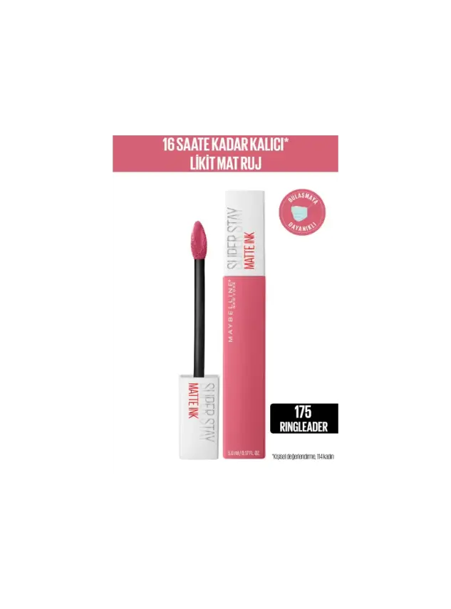 Maybelline New York Super Stay Matte Ink Likit Mat Ruj -Pinks NU 175 RINGLE - 1