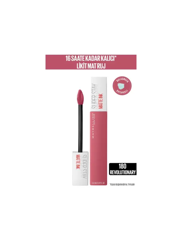 Maybelline New York Super Stay Matte Ink Likit Mat Ruj -Pinks NU 180 REVOLU - 1