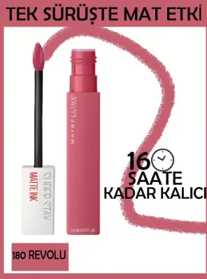 Maybelline New York Super Stay Matte Ink Likit Mat Ruj -Pinks NU 180 REVOLU - 4