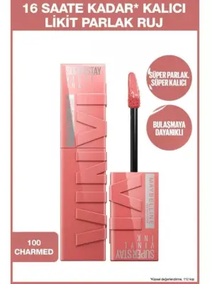 Maybelline New York Super Stay Vinyl Ink Uzun Süre Kalıcı Likit Parlak Ruj - 100 - 1