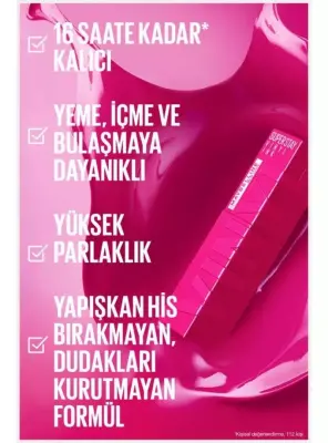 Maybelline New York Super Stay Vinyl Ink Uzun Süre Kalıcı Likit Parlak Ruj - 160 Sultry - 4