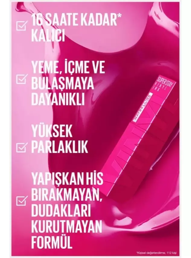 Maybelline New York Super Stay Vinyl Ink Uzun Süre Kalıcı Likit Parlak Ruj - 160 Sultry - 4
