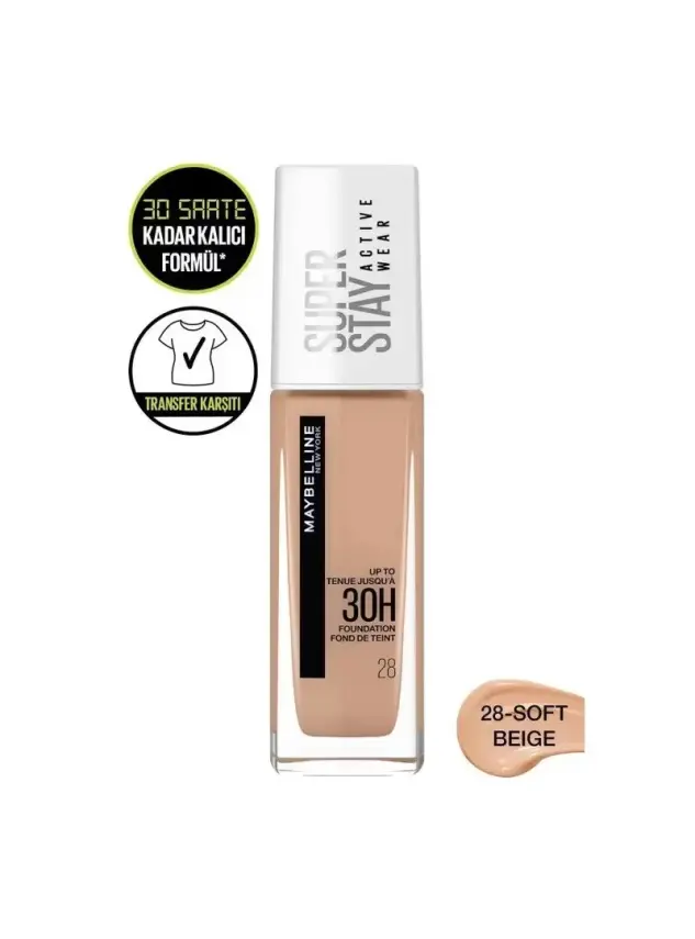 Maybelline New York Superstay Active Wear Fondöten- 28 Soft Beige 30ml - 1