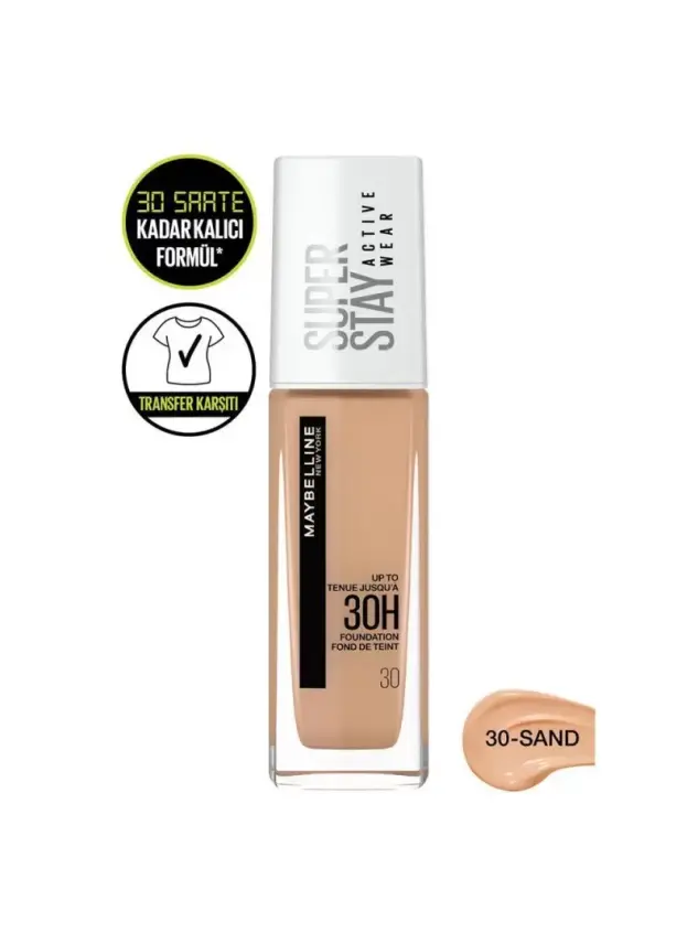 Maybelline New York Superstay Active Wear Fondöten- 30 Sand 30 ml - 1