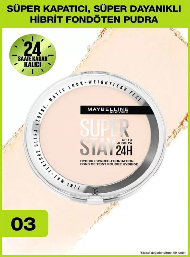 Maybelline New York Superstay Hibrit Pudra-Fondöten - 03 9gr - Maybelline