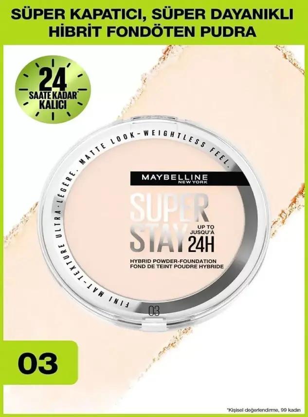 Maybelline New York Superstay Hibrit Pudra-Fondöten - 03 9gr - 1