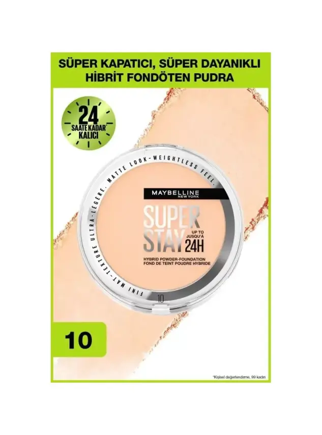 Maybelline New York Superstay Hibrit Pudra-Fondöten - 10 9gr - 1