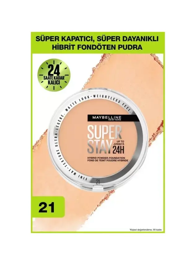 Maybelline New York Superstay Hibrit Pudra-Fondöten - 21 9gr - 1