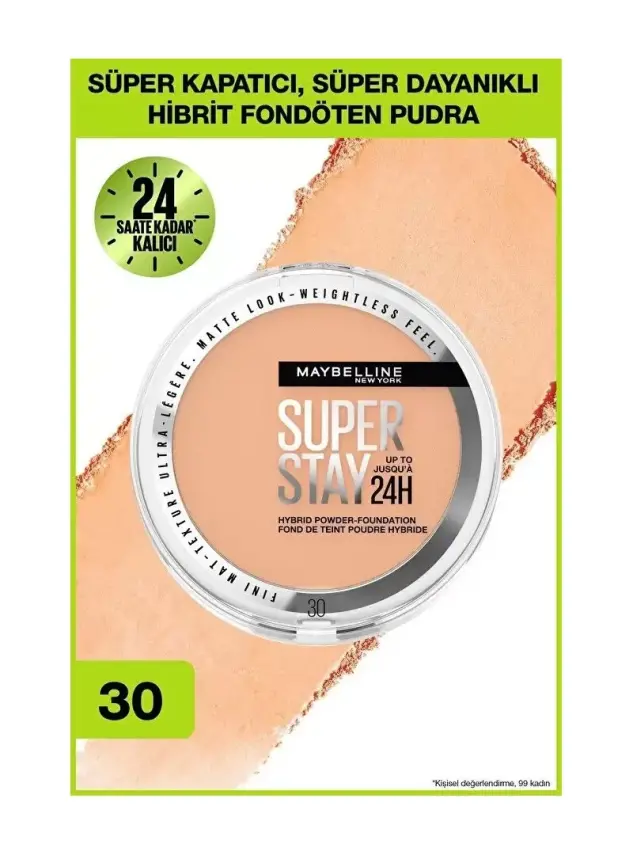 Maybelline New York Superstay Hibrit Pudra-Fondöten - 30 9gr - 1