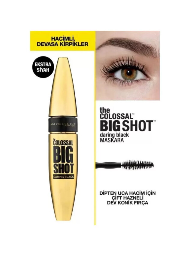 Maybelline New York The Colossal Big Shot Daring Black Maskara - Ekstra Siyah - Maybelline