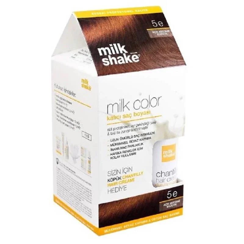 Milk Shake Milk Color Eko Kalıcı Saç Boyası Seti 5e Açık Kestane Egzotik - 1